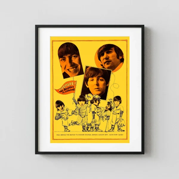 The Beatles 1966 Dodger Stadium Concert Poster
