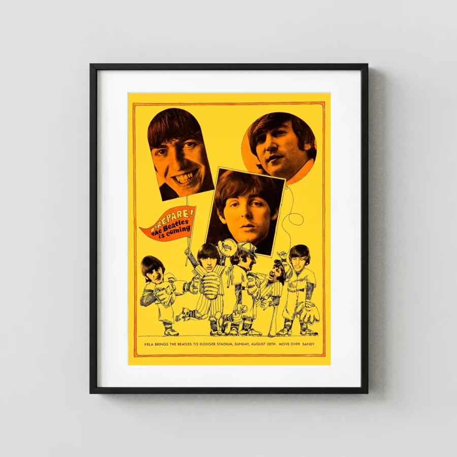 The Beatles 1966 Dodger Stadium Concert Poster