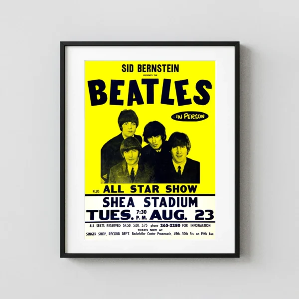 The Beatles 1966 Shea Stadium NY Concert Poster