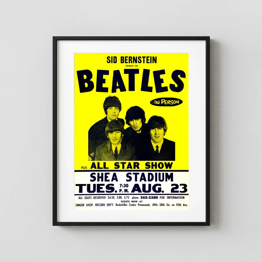 The Beatles 1966 Shea Stadium NY Concert Poster
