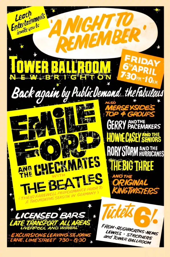 The Beatles & Ringo Starr poster with black, white, and orange artwork and period lettering.