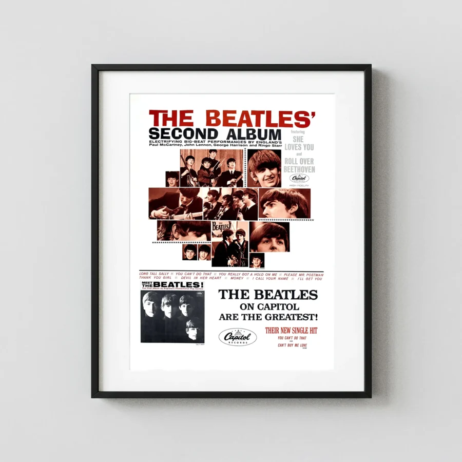 The Beatles Second Album Promotional Poster (Capitol, 1964)