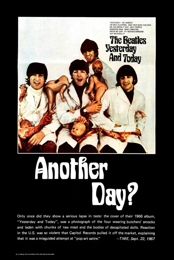 The Beatles Yesterday and Today "Another Day" Poster featuring black, white, and charcoal vertical artwork.