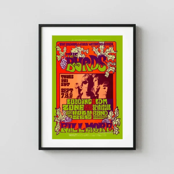 The Byrds 1967 Fillmore Auditorium Concert Poster