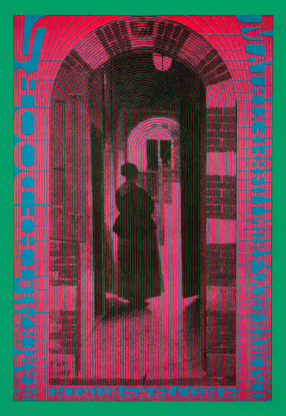 The Doors 1967 Matrix San Francisco Concert Poster featuring black, teal, and magenta vertical artwork.