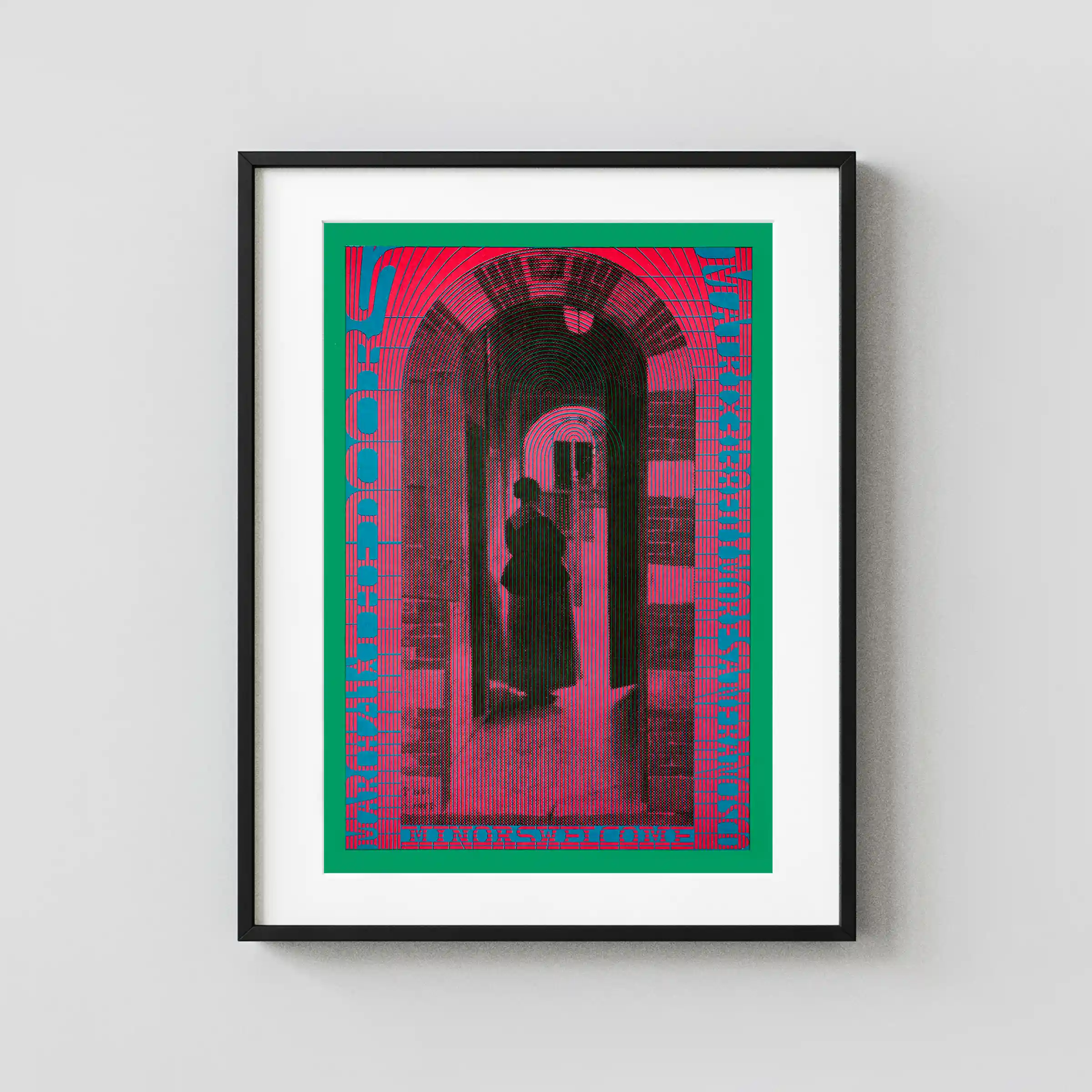 The Doors 1967 Matrix San Francisco Concert Poster featuring black, teal, and magenta vertical artwork.
