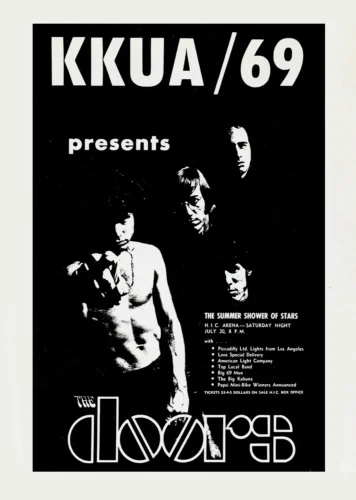 The Doors 1968 Honolulu, Hawaii Concert Poster