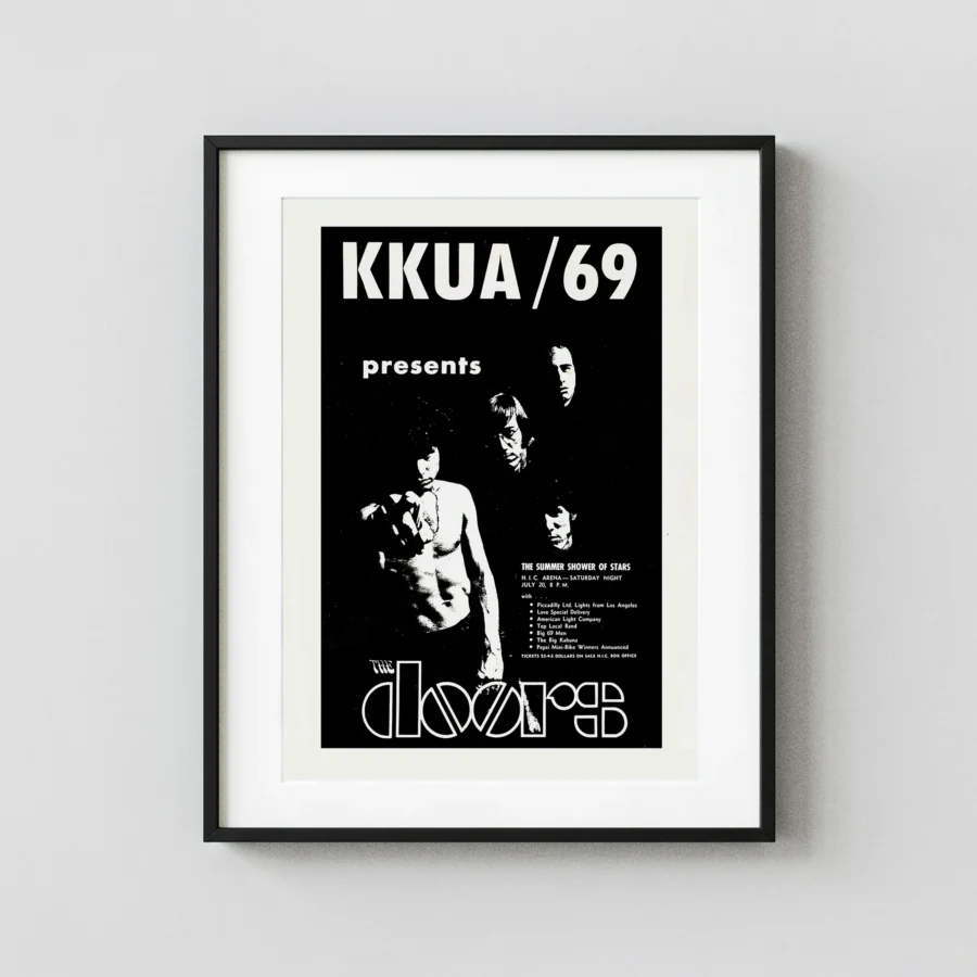 The Doors 1968 Honolulu, Hawaii Concert Poster