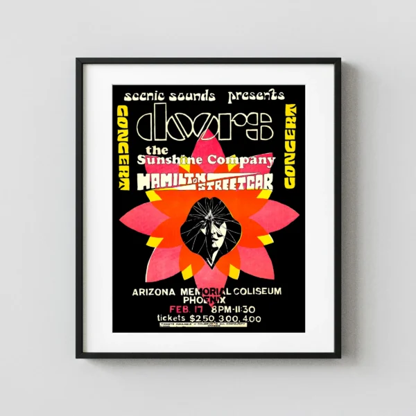 The Doors 1968 Phoenix, AZ Memorial Coliseum Concert Poster
