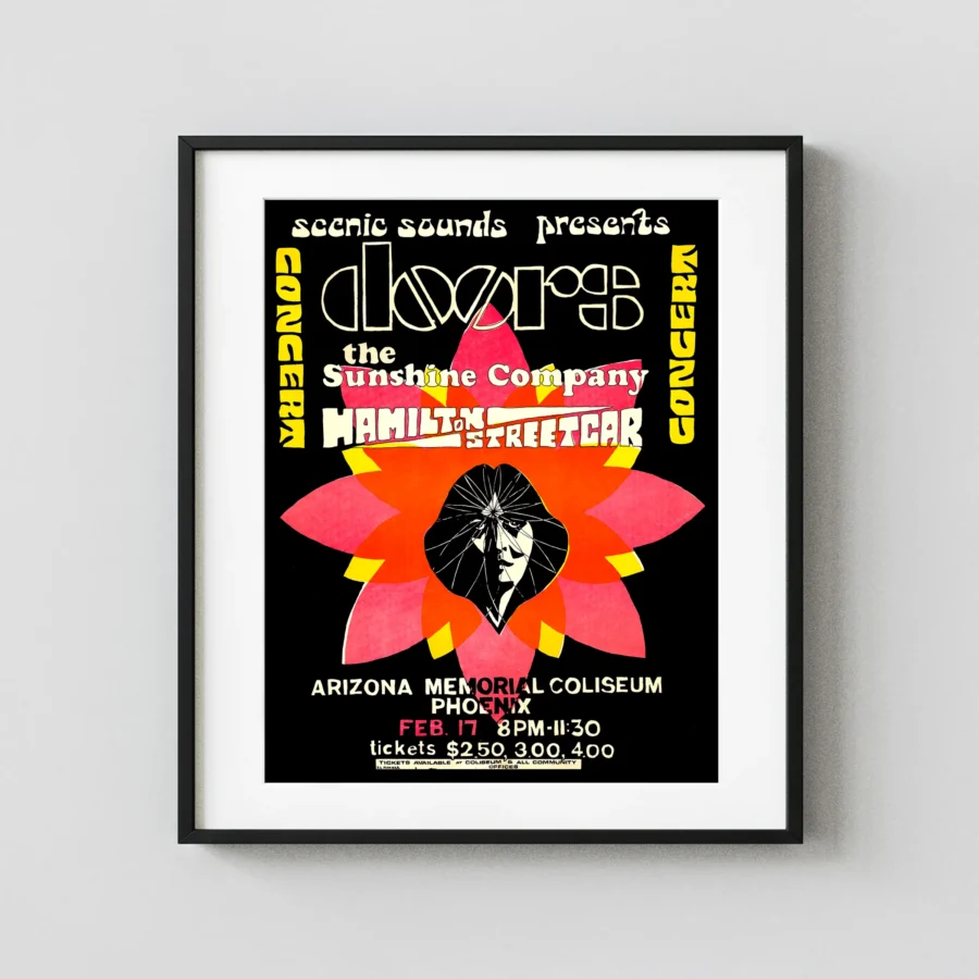 The Doors 1968 Phoenix, AZ Memorial Coliseum Concert Poster