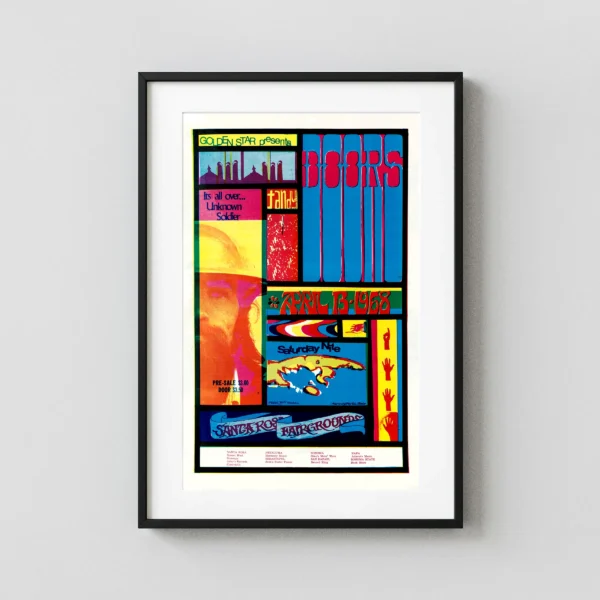 The Doors 1968 Santa Rosa Fairgrounds Colorful Concert Poster
