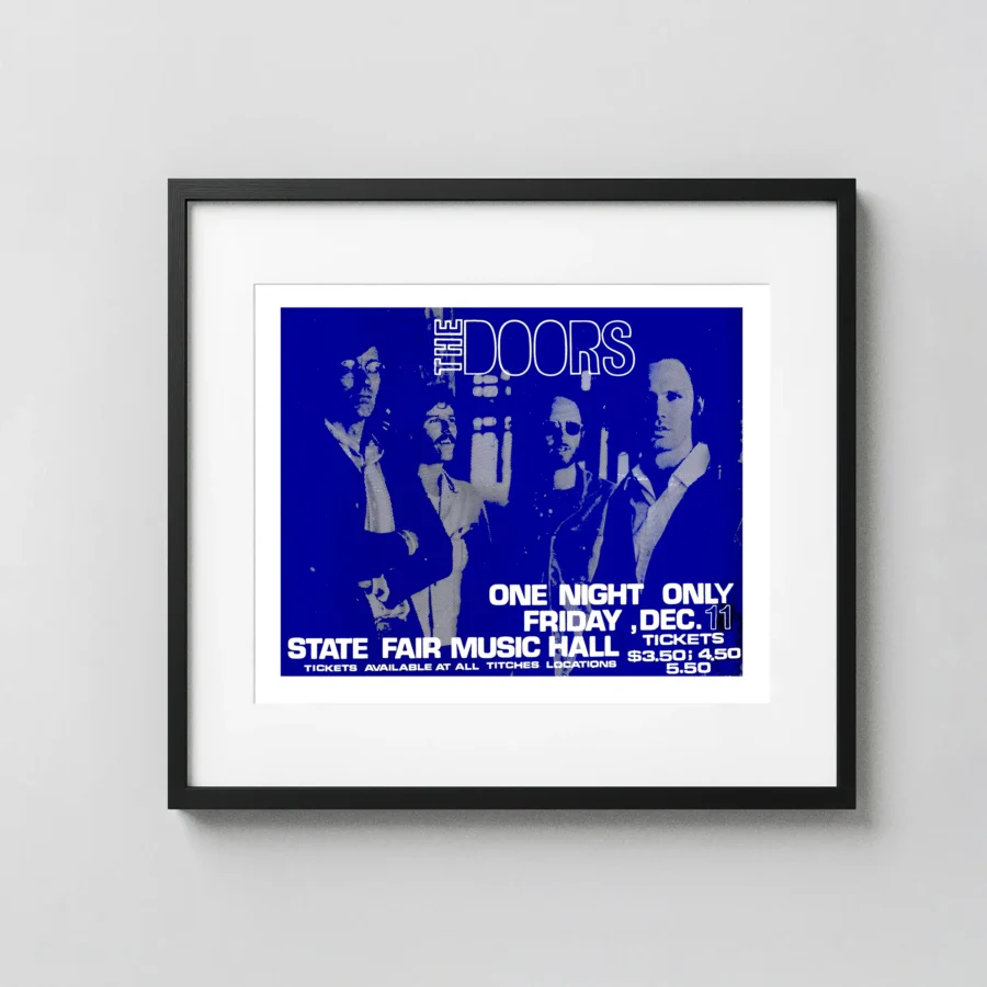 The Doors 1970 Dallas, TX Concert Poster