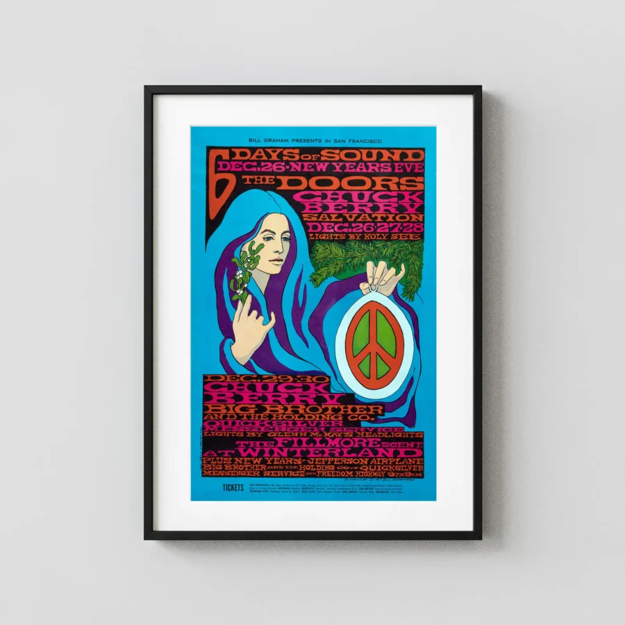 The Doors, Janis Joplin with Big Brother 1967 San Francisco Concert Poster