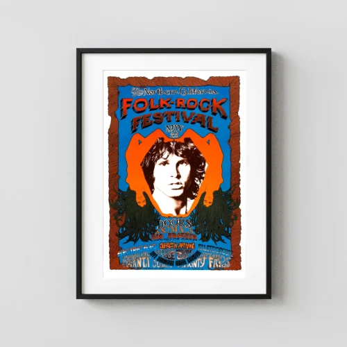 The Doors No. Cal. Folk-Rock Festival 1968 Concert Poster