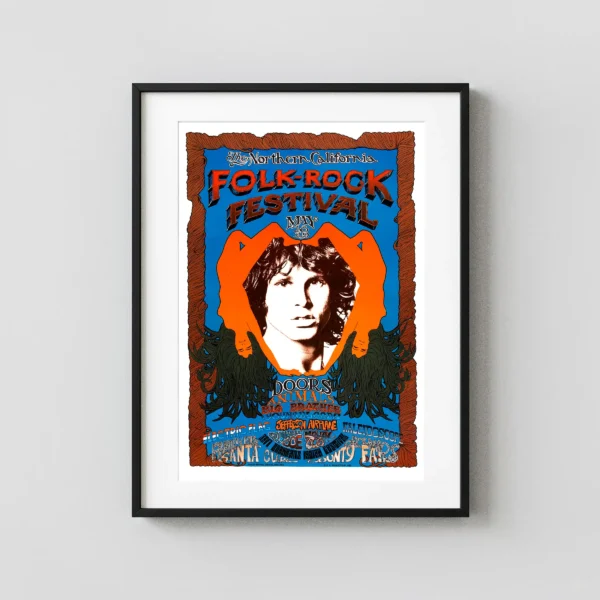 The Doors No. Cal. Folk-Rock Festival 1968 Concert Poster
