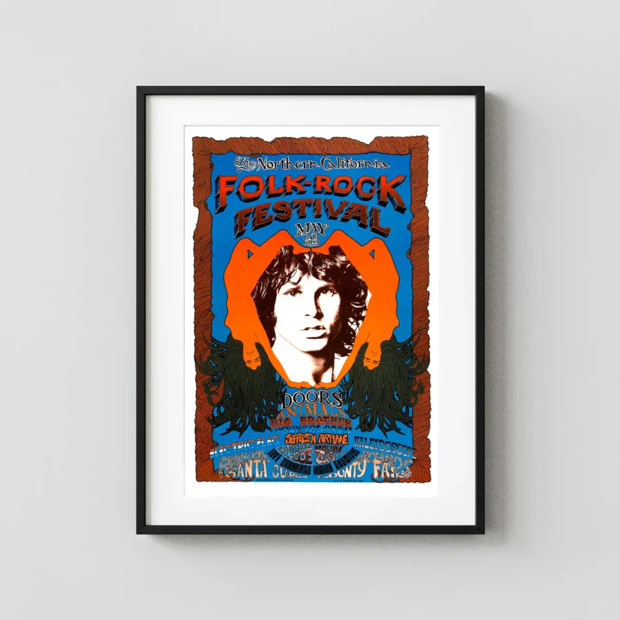 The Doors No. Cal. Folk-Rock Festival 1968 Concert Poster