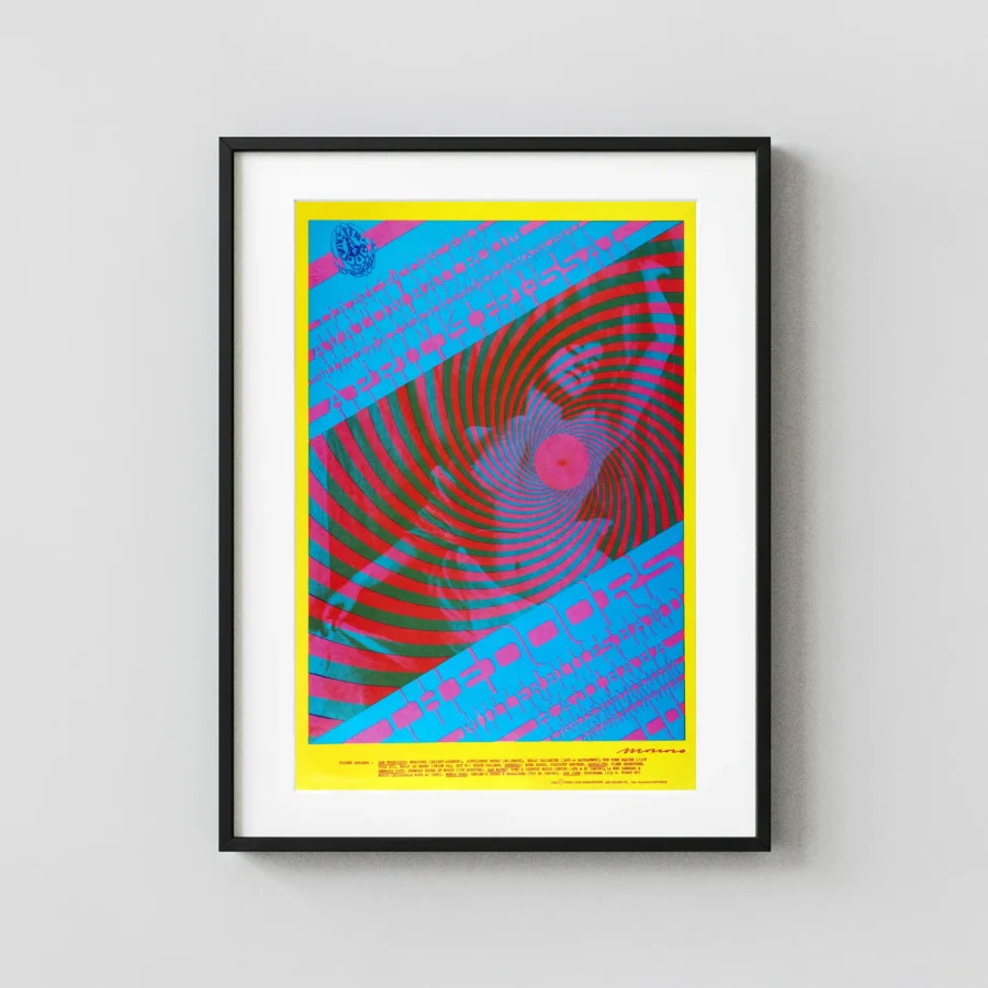 The Doors, Steve Miller 1967 Avalon Ballroom Concert Poster featuring blue, brown, and white vertical artwork.