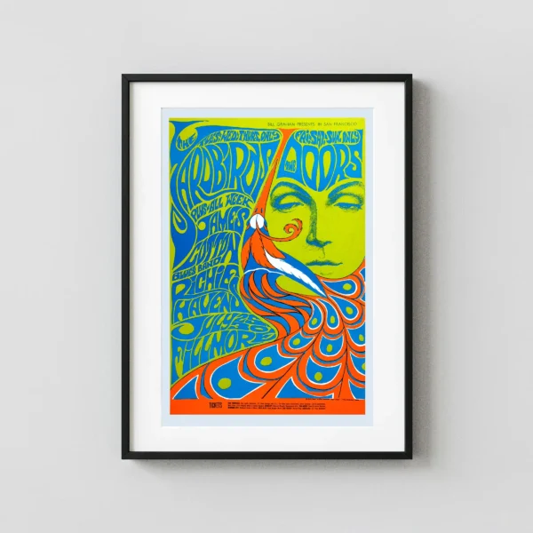 The Doors, Yardbirds 1967 Fillmore Auditorium Concert Poster