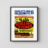 The Rolling Stones 1965 Charlotte, NC Globe Day-Glo Concert Poster