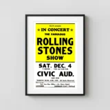 The Rolling Stones 1965 San Jose Music Poster