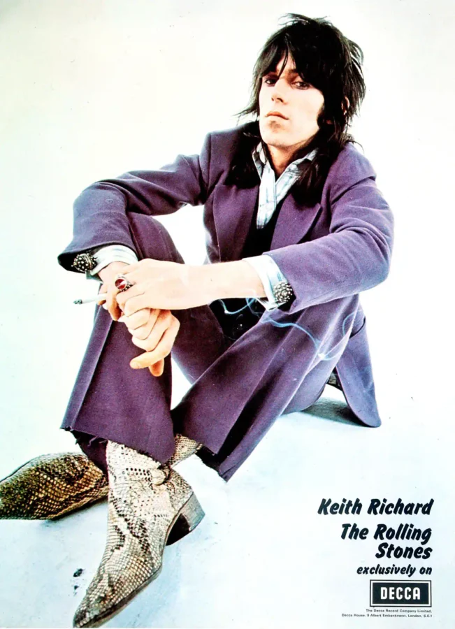 The Rolling Stones 1969 - Decca Records UK Promo Poster 02 featuring white, magenta, and black vertical artwork.