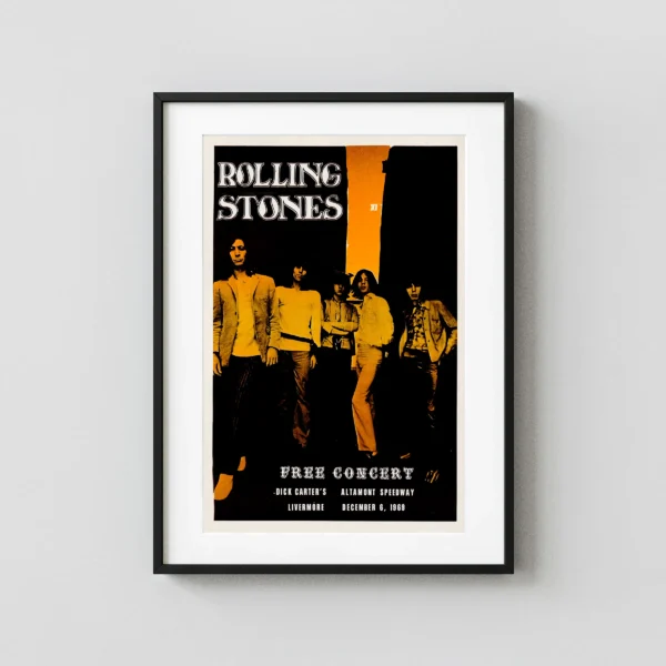 The Rolling Stones 1969 Livermore, CA Altamont Festival Speedway Concert Poster