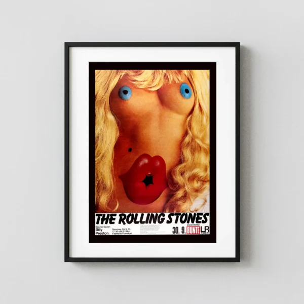 The Rolling Stones 1973 Frankfurt, Germany Concert Poster