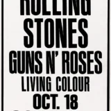 The Rolling Stones, Guns N' Roses, Living Colour 1989 Los Concert Poster