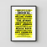 The Rolling Stones, the Beach Boys, the Byrds 1966 Asbury Park Concert Poster
