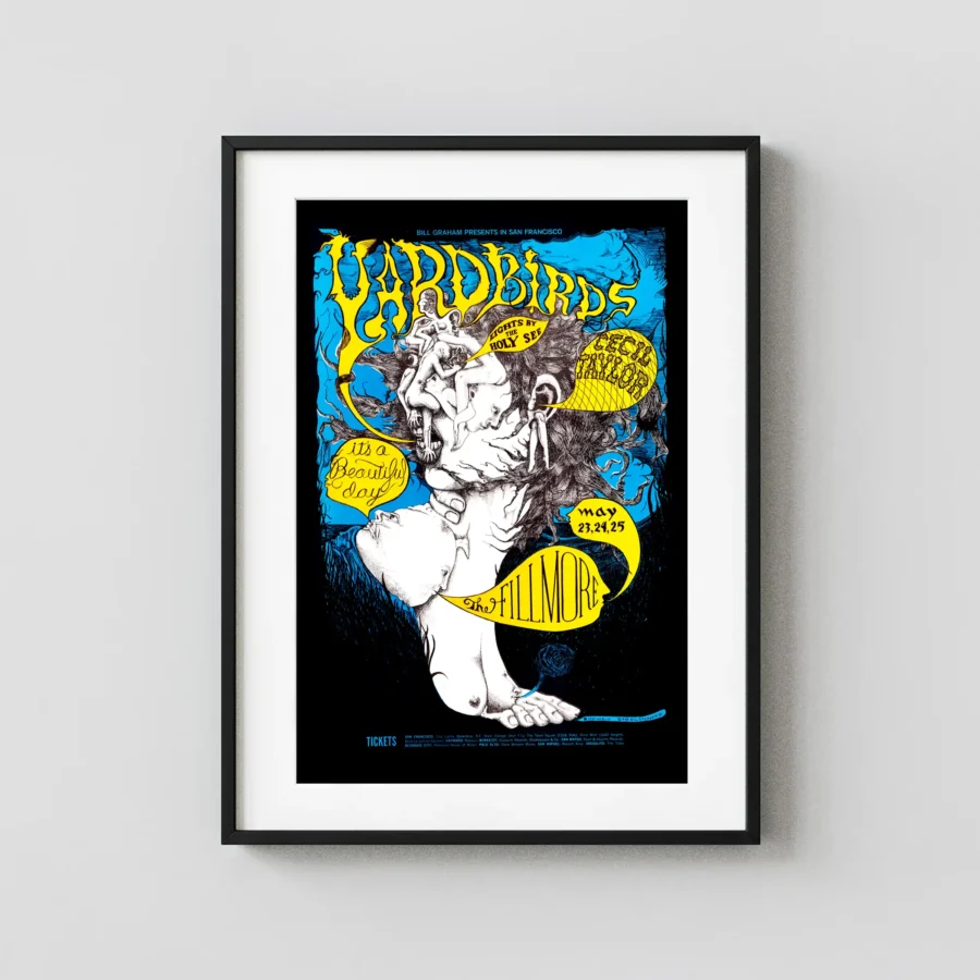 The Yardbirds 1968 Fillmore Auditorium Concert Poster
