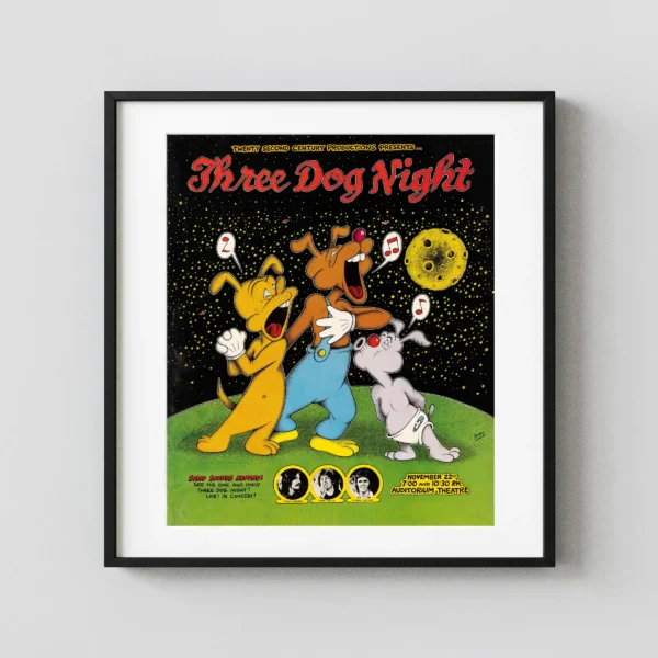 Three Dog Night 1969 Chicago, IL Concert Poster