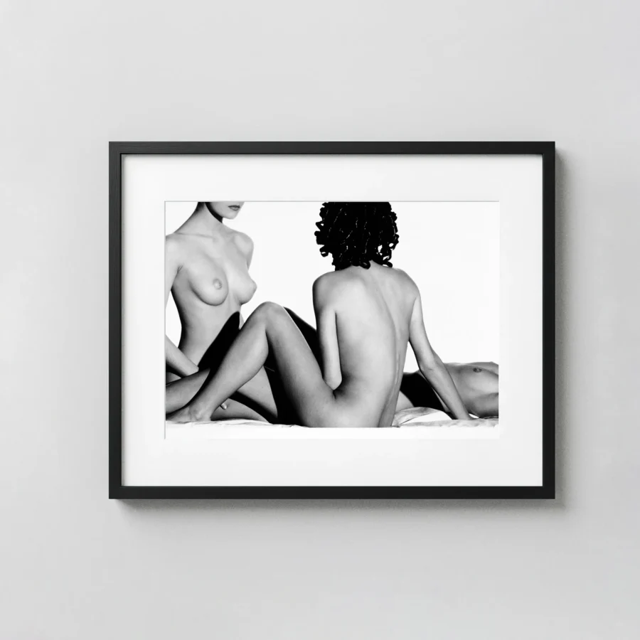 Three Nudes 1984 displayed as a framed wall mockup