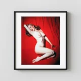 Marilyn Monroe Red Velvet Pose 1 1949 Nude Photography Print