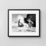 Two Ama Divers in the Surf 1950 Nude Photography Print