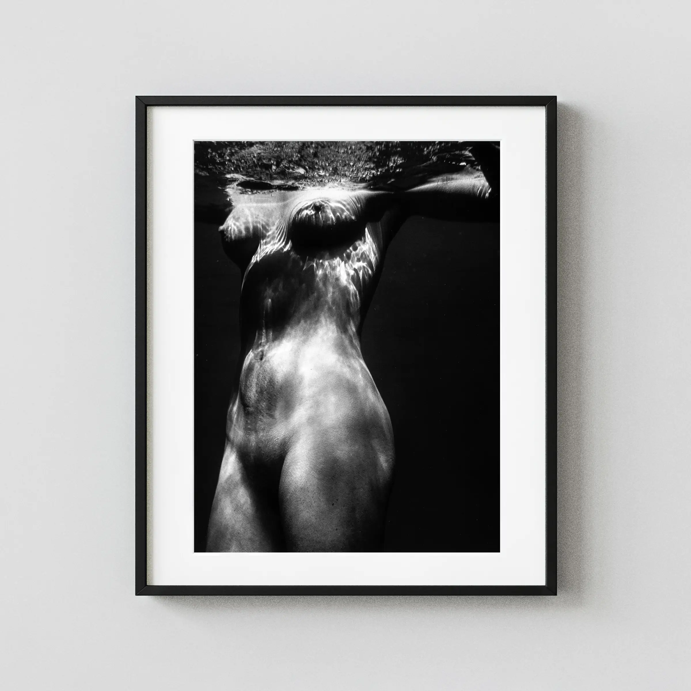 Underwater Nude 1980 displayed as a framed wall mockup