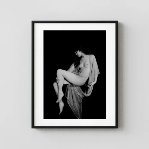 Draped Seated Nude circa 1920 Photography Print