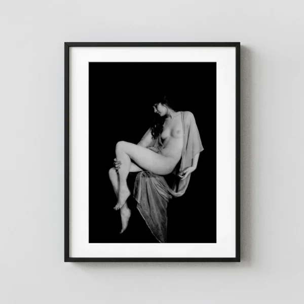 Draped Seated Nude circa 1920 Photography Print