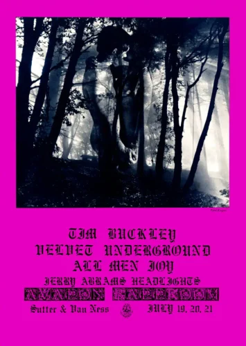Velvet Underground, Tim Buckley 1968 Avalon Ballroom Concert Poster