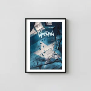 The Wolf Man 1941 Mondo Poster by Jonathan Burton | Lon Chaney Jr. Classic Horror Art Horror Movies Posters xe2x80x93 Portrait Frame Wall Art Mockup | MerchFuse