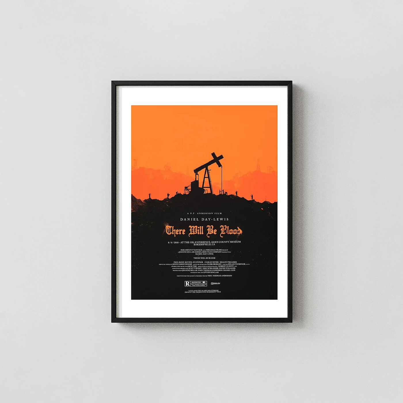 There Will Be Blood Olly Moss Mondo Poster - Oil Cross Silhouette Art Print There Will Be Blood Olly Moss Mondo Poster - Oil Cross Silhouette Minimalist Movie Poster Xe2X80X93 Portrait Frame Wall Art Mockup | Merchfuse