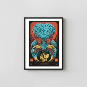 This Island Earth Mondo Poster - Metaluna Mutant Brain Creature Sci-Fi Movie Movie Posters xe2x80x93 Portrait Frame Wall Art Mockup | MerchFuse