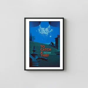 Laurent Durieux To Catch a Thief Poster | Official Alfred Hitchcock Movie Posters xe2x80x93 Portrait Frame Wall Art Mockup | MerchFuse