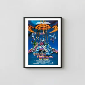 The Transformers: The Movie (1986) Original Poster | Classic G1 Autobots Movie Posters xe2x80x93 Portrait Frame Wall Art Mockup | MerchFuse