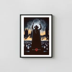 V for Vendetta "Maestro" Poster – Marko Manev Mondo Movie Posters xe2x80x93 Portrait Frame Wall Art Mockup | MerchFuse