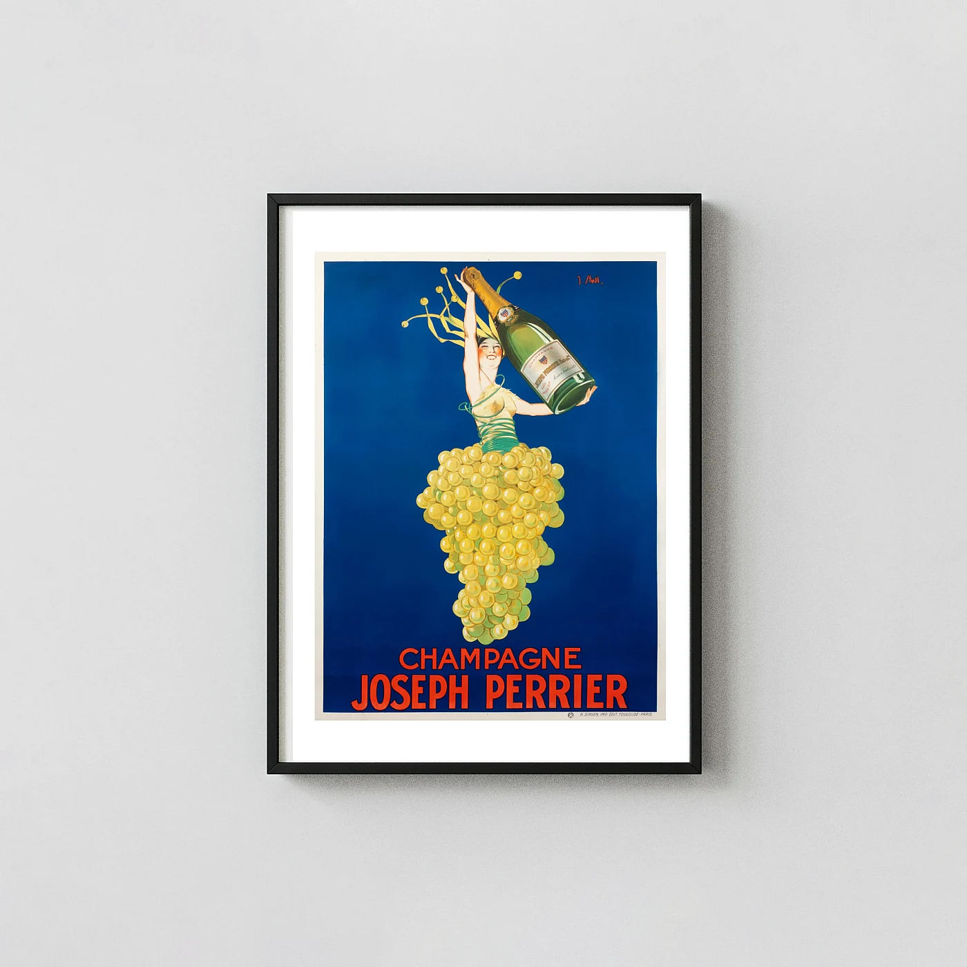 Vintage "Champagne Joseph Perrier" Poster Art Deco French Advertising - vintage advertising poster print