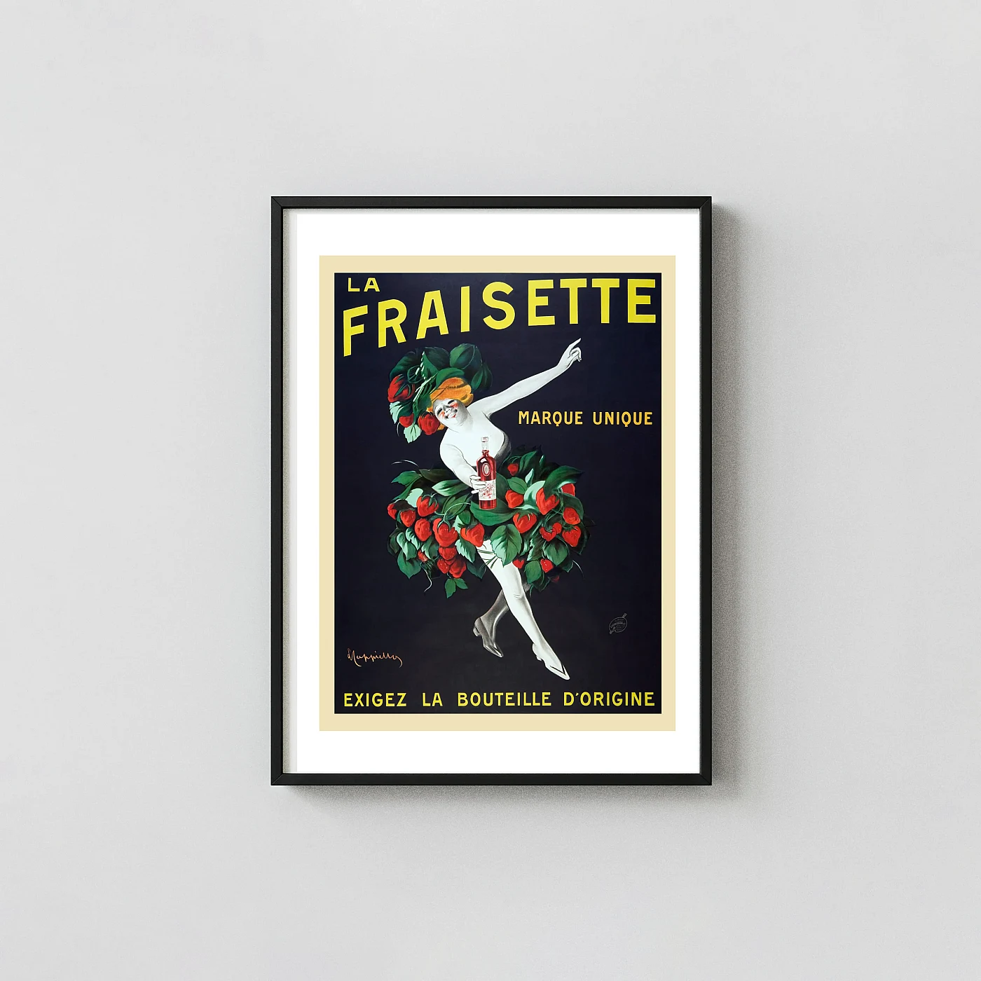 Vintage Leonetto Cappiello Poster - La Fraisette Strawberry Liqueur Art Print (1905) Vintage Leonetto Cappiello Poster - La Fraisette Strawberry Liqueur Art Print (1905) Vintage Alcohol &Amp; Liquor Posters Xe2X80X93 Portrait Frame Wall Art Mockup | Merchfuse
