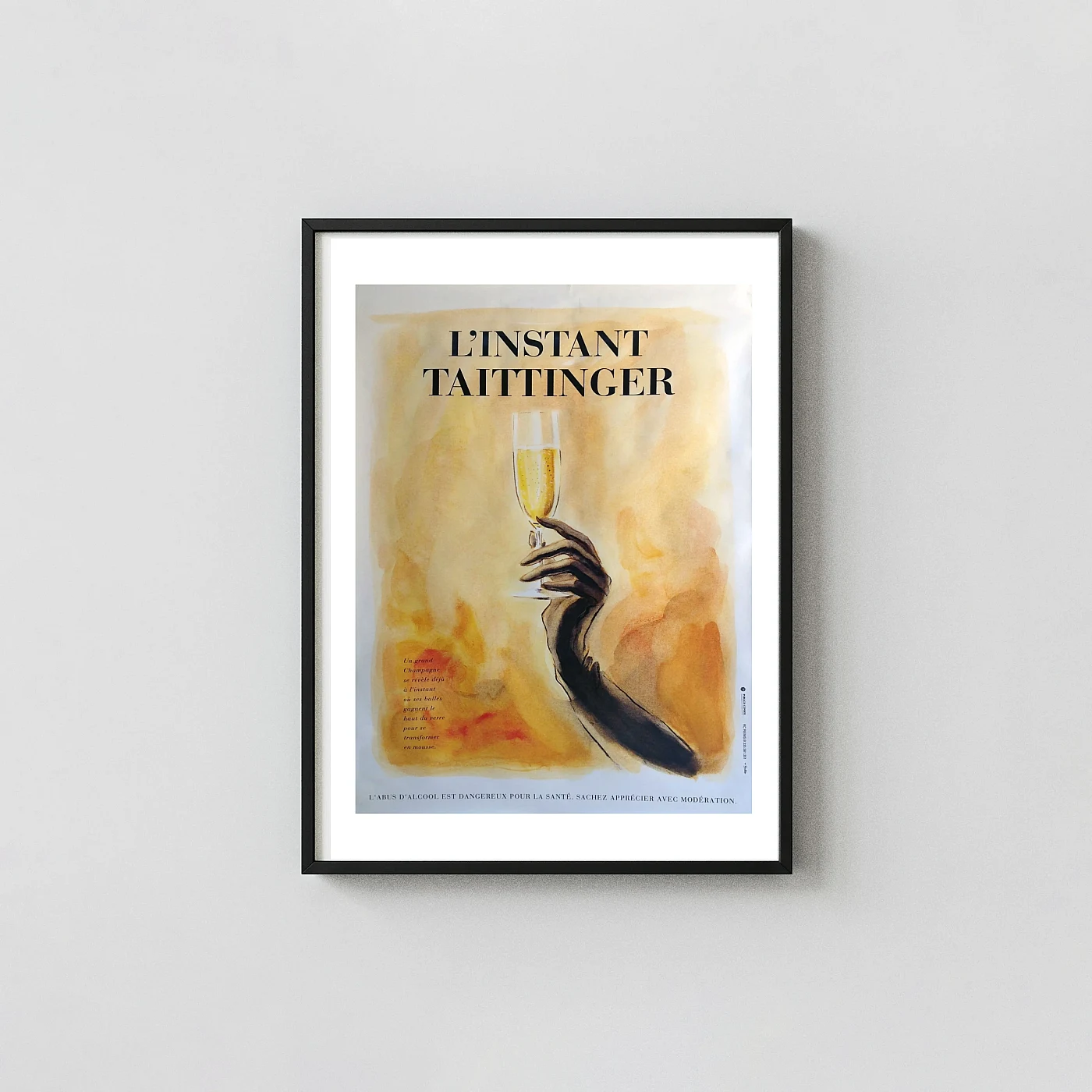 L'Instant Taittinger Champagne Advertising Art Print Vintage French Poster - vintage advertising poster print