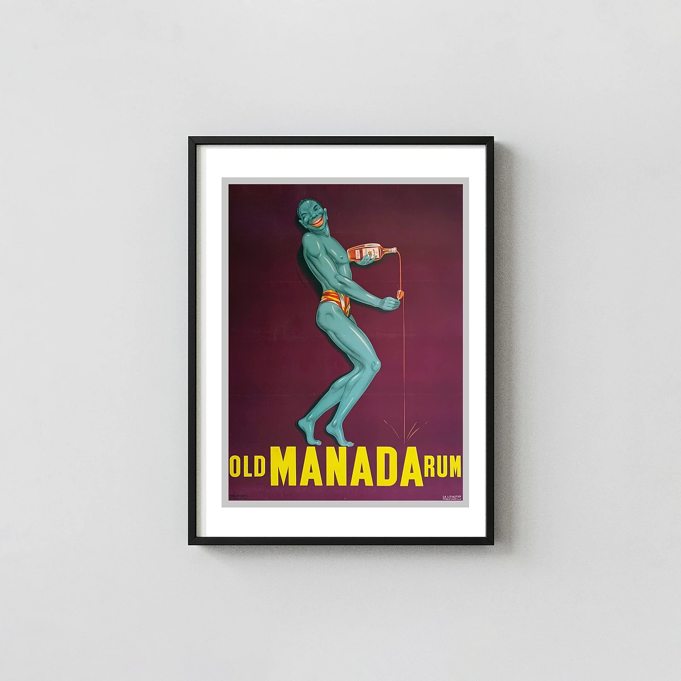 Vintage Old Manada Rum Poster | 1930S Advertising Art Deco Liquor Print Vintage Old Manada Rum Poster | 1930S Advertising Art Deco Liquor Vintage Alcohol &Amp; Liquor Posters Xe2X80X93 Portrait Frame Wall Art Mockup | Merchfuse