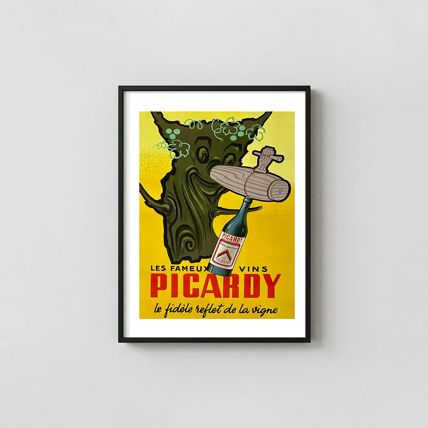 Vintage Picardy Wine Poster (1930s French Alcohol Advertisement) - vintage advertising poster print