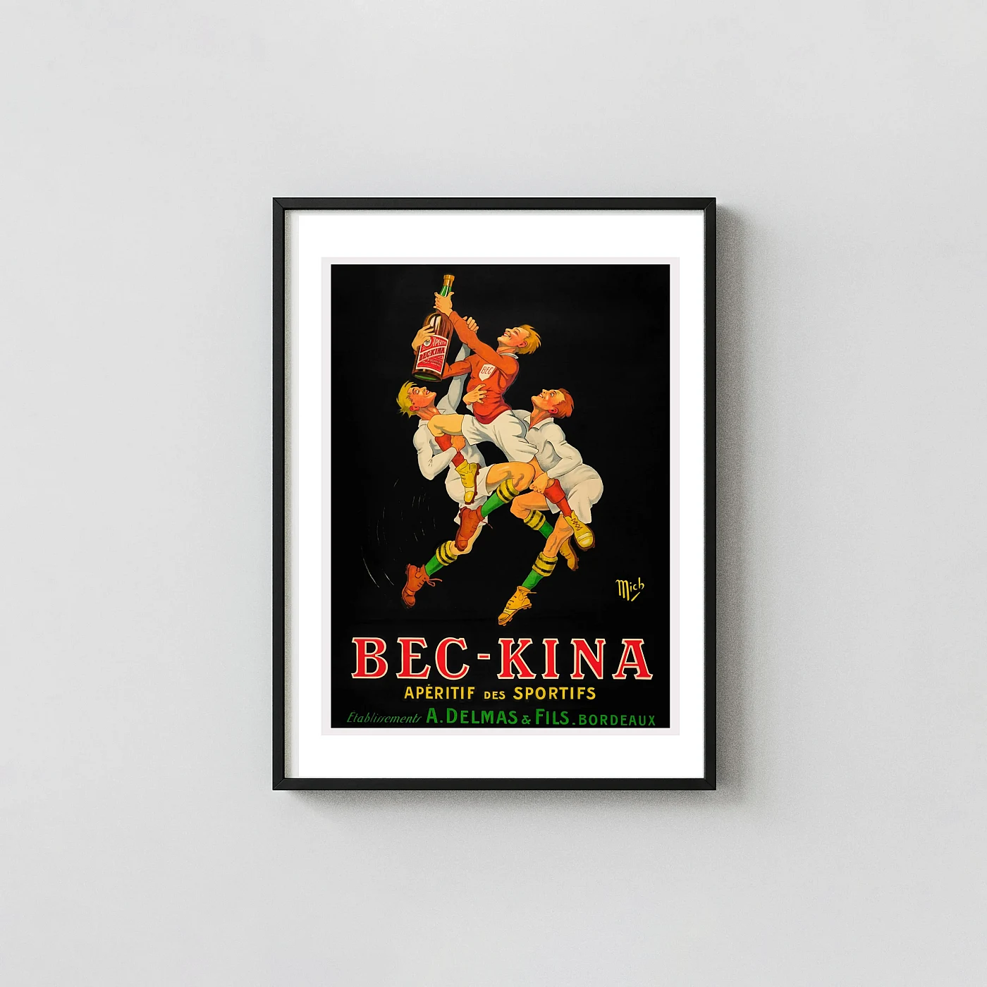 Vintage Bec-Kina Aperitif Des Sportifs Poster - vintage advertising poster print
